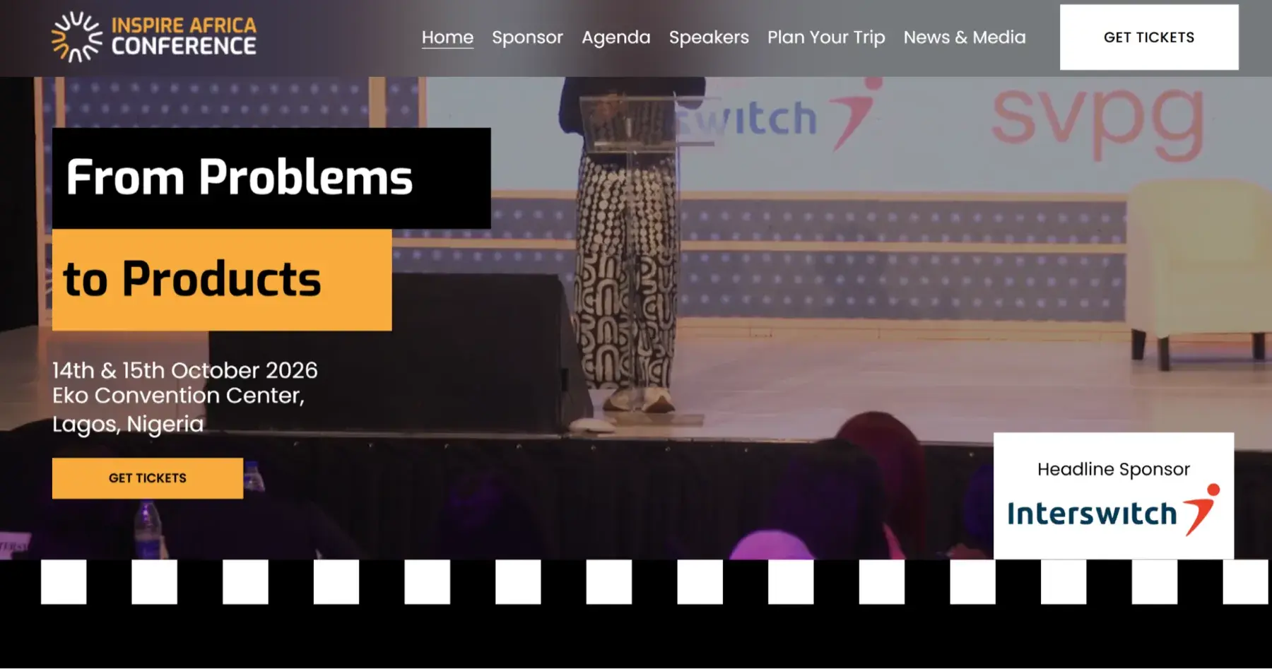 The Inspire Africa Conference 2026 website: From Problems to Products